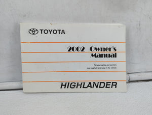 2002 Toyota Highlander Owners Manual Book Guide OEM Used Auto Parts