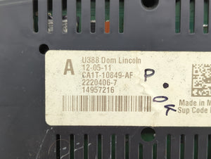 2012 Lincoln Mkx Instrument Cluster Speedometer Gauges P/N:CA1T-10849-AF CA1T-10849-AD Fits OEM Used Auto Parts