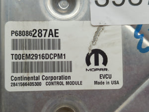 2017 Fiat 500 PCM Engine Computer ECU ECM PCU OEM P/N:P05192356AG P68086287AE Fits OEM Used Auto Parts
