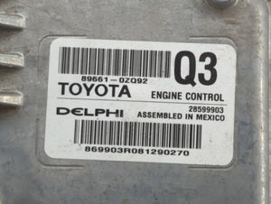 2017-2018 Toyota Corolla PCM Engine Computer ECU ECM PCU OEM P/N:89661-0ZQ92 89661-0ZQ91 Fits 2017 2018 OEM Used Auto Parts