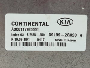 2019 Kia Optima PCM Engine Computer ECU ECM PCU OEM P/N:39199-2G028 39171-2GJK5 Fits OEM Used Auto Parts