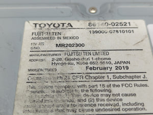 2017-2018 Toyota Corolla Radio AM FM Cd Player Receiver Replacement P/N:86140-02521 86140-02520 Fits 2017 2018 OEM Used Auto Parts