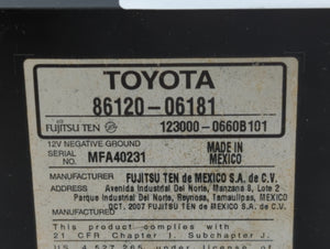 2007-2009 Toyota Camry Radio AM FM Cd Player Receiver Replacement P/N:86120-06180 86120-06181 Fits 2007 2008 2009 OEM Used Auto Parts