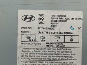 2015 Hyundai Sonata Radio AM FM Cd Player Receiver Replacement P/N:98170-C20004X Fits OEM Used Auto Parts