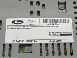 2019 Ford Escape Radio AM FM Cd Player Receiver Replacement P/N:GJ5T-19C107-HA GJ5T-19C107-KA Fits OEM Used Auto Parts