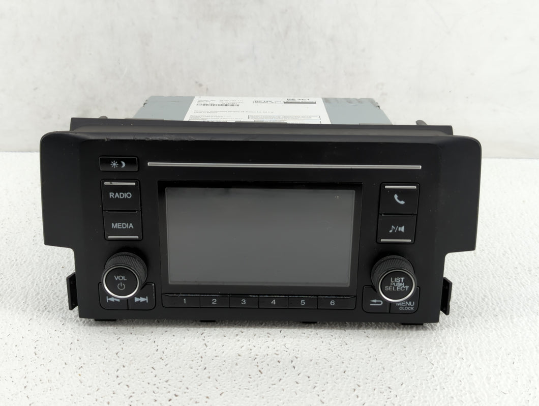 2016-2017 Honda Civic Radio AM FM Cd Player Receiver Replacement P/N:39100-TBA-A11 Fits 2016 2017 OEM Used Auto Parts