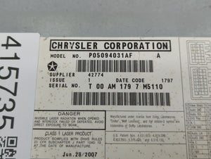 2004-2008 Chrysler Pacifica Information Display Screen