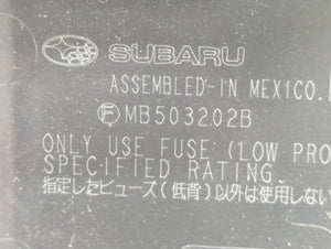 2010-2014 Subaru Legacy Fusebox Fuse Box Panel Relay Module P/N:MB102800B MB10280B Fits 2010 2011 2012 2013 2014 OEM Used Auto Parts