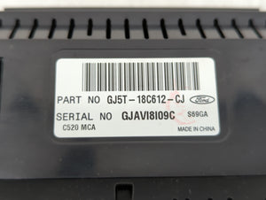 2018-2019 Ford Escape Climate Control Module Temperature AC/Heater Replacement P/N:GJ5T-18C612-CJ GJ5T-18C612-CH Fits 2018 2019 OEM Used Auto Parts