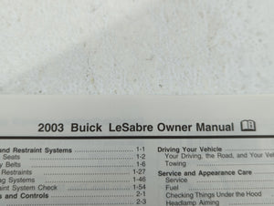 2003 Buick Lesabre Owners Manual Book Guide OEM Used Auto Parts