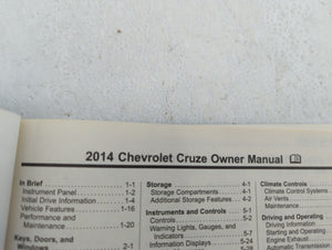 2014 Chevrolet Cruze Owners Manual Book Guide OEM Used Auto Parts