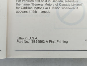 2007 Cadillac Cts Owners Manual Book Guide OEM Used Auto Parts