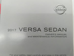 2017 Nissan Versa Owners Manual Book Guide OEM Used Auto Parts