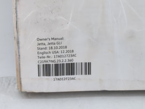 2019 Volkswagen Jetta Owners Manual Book Guide OEM Used Auto Parts