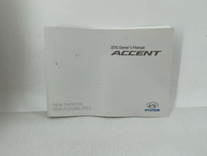 2016 Hyundai Accent Owners Manual Book Guide OEM Used Auto Parts