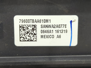 2016-2018 Honda Civic Climate Control Module Temperature AC/Heater Replacement P/N:79600-TBA-C410-M1 79600-TBA-A611-M1 Fits OEM Used Auto Parts