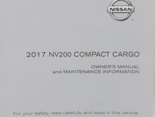 2017 Nissan Nv200 Owners Manual Book Guide OEM Used Auto Parts
