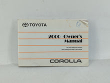 2000 Toyota Corolla Owners Manual Book Guide OEM Used Auto Parts