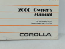 2000 Toyota Corolla Owners Manual Book Guide OEM Used Auto Parts