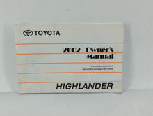 2002 Toyota Highlander Owners Manual Book Guide OEM Used Auto Parts