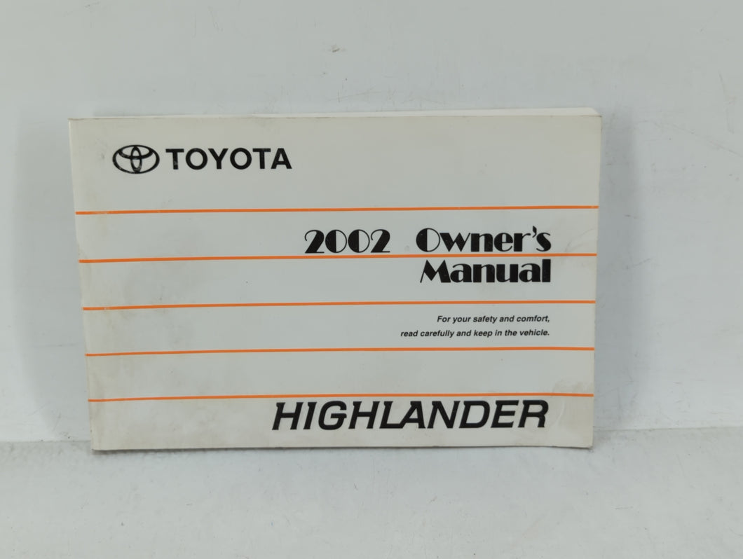 2002 Toyota Highlander Owners Manual Book Guide OEM Used Auto Parts