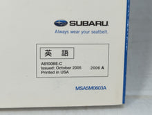 2006 Subaru Forester Owners Manual Book Guide OEM Used Auto Parts