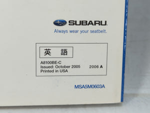 2006 Subaru Forester Owners Manual Book Guide OEM Used Auto Parts