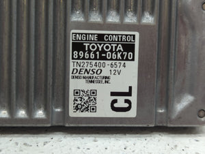 2012 Toyota Camry PCM Engine Computer ECU ECM PCU OEM P/N:89661-06K70 Fits OEM Used Auto Parts