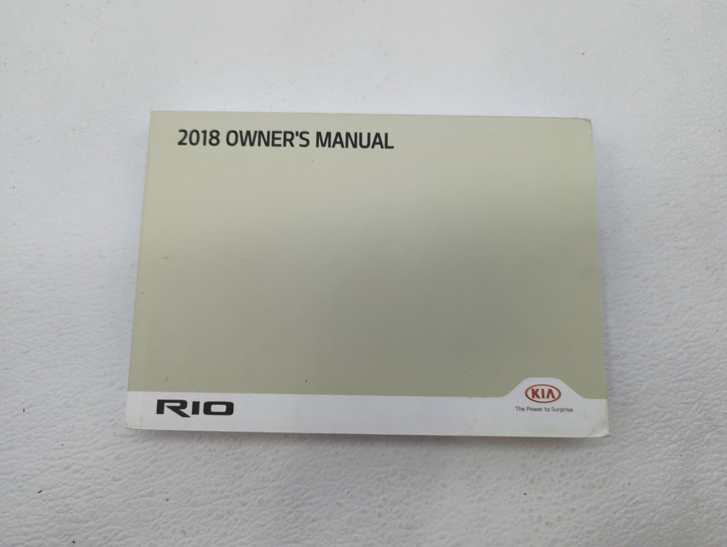 2018 Kia Rio Owners Manual Book Guide OEM Used Auto Parts