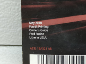 2010 Ford Fusion Owners Manual Book Guide OEM Used Auto Parts