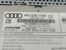 2010-2011 Audi A6 Radio AM FM Cd Player Receiver Replacement P/N:4F0 035 110A Fits 2010 2011 OEM Used Auto Parts