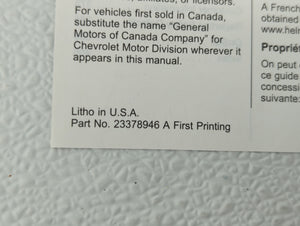 2018 Chevrolet Malibu Owners Manual Book Guide OEM Used Auto Parts