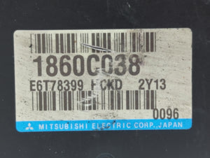 2013 Mitsubishi Outlander Sport PCM Engine Computer ECU ECM PCU OEM P/N:1860C041 1860C298 Fits OEM Used Auto Parts