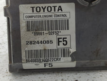 2009-2010 Toyota Corolla PCM Engine Computer ECU ECM PCU OEM P/N:89661-02F51 89661-02M92 Fits 2009 2010 OEM Used Auto Parts