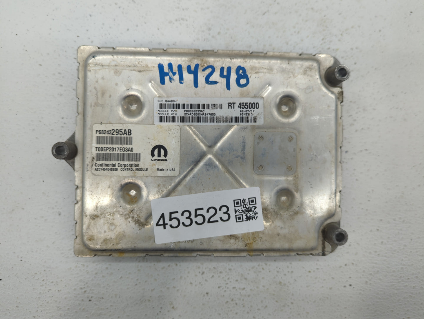 2017 Dodge Caravan PCM Engine Computer ECU ECM PCU OEM P/N:P68243295AB P68375180AB Fits 2016 2018 2019 2020 OEM Used Auto Parts - Oemusedautoparts1.com
