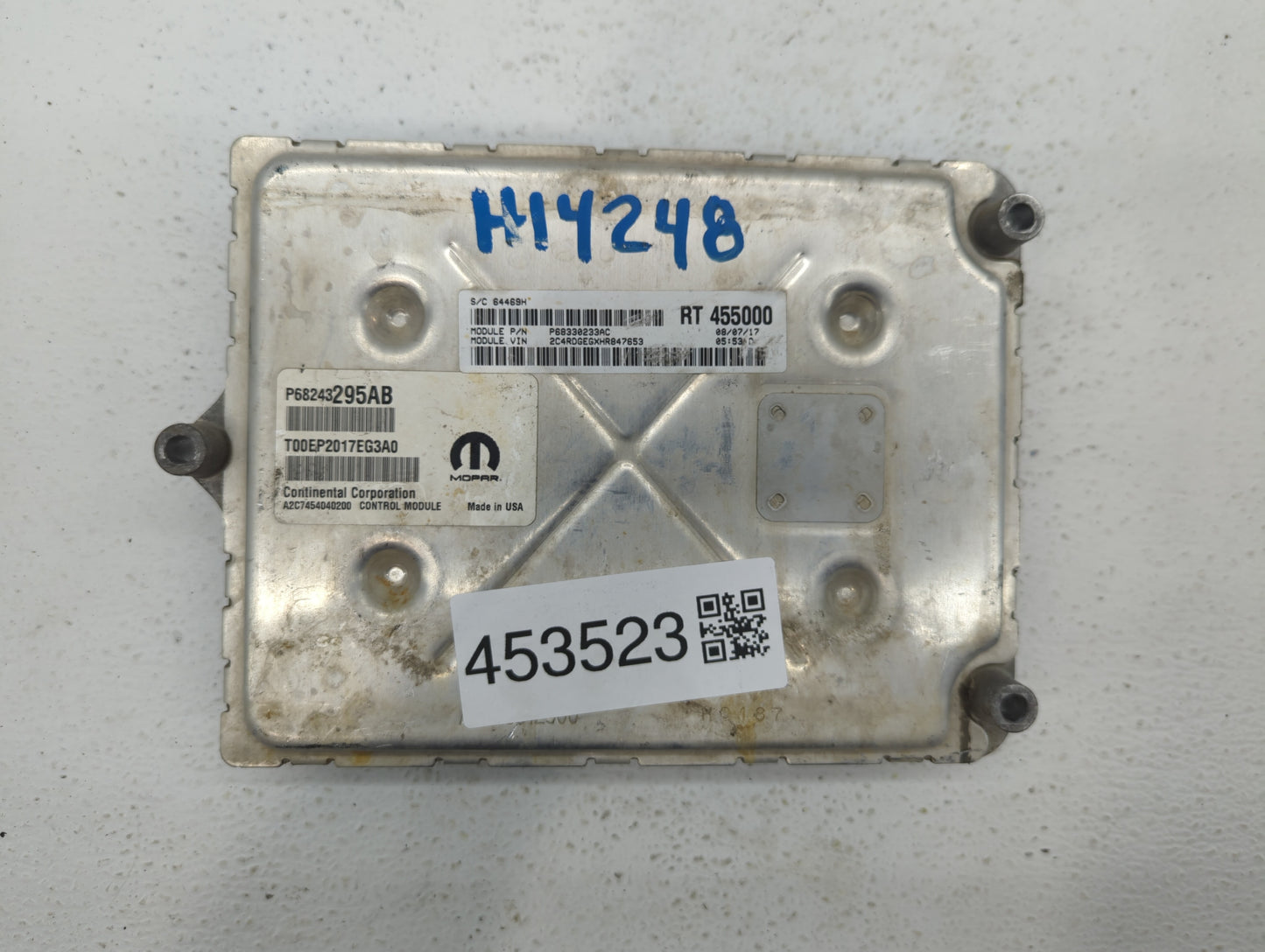 2017 Dodge Caravan PCM Engine Computer ECU ECM PCU OEM P/N:P68243295AB P68375180AB Fits 2016 2018 2019 2020 OEM Used Auto Parts - Oemusedautoparts1.com