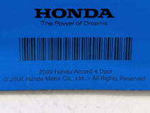 2009 Honda Accord Owners Manual Book Guide OEM Used Auto Parts