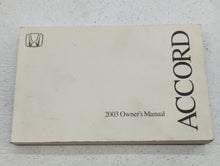 2003 Honda Accord Owners Manual Book Guide OEM Used Auto Parts