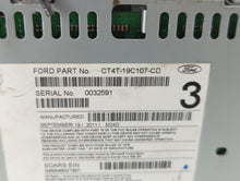 2012 Ford Edge Radio AM FM Cd Player Receiver Replacement P/N:CT4T-19C107-CD Fits 2013 OEM Used Auto Parts