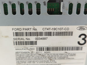 2012 Ford Edge Radio AM FM Cd Player Receiver Replacement P/N:CT4T-19C107-BB CT4T-19C107-CB Fits OEM Used Auto Parts