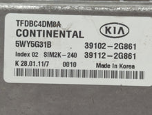 2011-2012 Kia Optima PCM Engine Computer ECU ECM PCU OEM P/N:39112-2G861 39102-2G861 Fits 2011 2012 OEM Used Auto Parts
