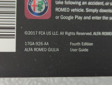 2017 Alfa Romeo Giulia Owners Manual Book Guide OEM Used Auto Parts