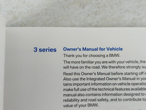 2013 Bmw 328i Owners Manual Book Guide OEM Used Auto Parts