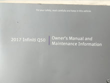 2017 Infiniti Q50 Owners Manual Book Guide OEM Used Auto Parts