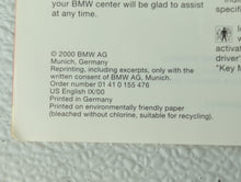 2000 Bmw 320i Owners Manual Book Guide OEM Used Auto Parts