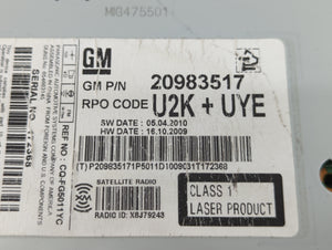 2011-2012 Chevrolet Camaro Radio AM FM Cd Player Receiver Replacement P/N:20983517 22870782 Fits 2010 2011 2012 OEM Used Auto Parts