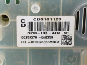 2012-2013 Honda Civic Instrument Cluster Speedometer Gauges P/N:78100-TR0-A120-M1 78200-TR0-A420-M1 Fits 2012 2013 OEM Used Auto Parts