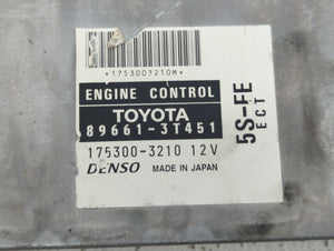 1999 Toyota Camry PCM Engine Computer ECU ECM PCU OEM P/N:89661-3T451 Fits OEM Used Auto Parts