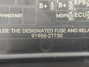 2014-2015 Kia Optima Fusebox Fuse Box Panel Relay Module P/N:91259-2T010 91260-2T120 Fits 2014 2015 OEM Used Auto Parts