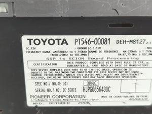 2006-2010 Scion Tc Radio AM FM Cd Player Receiver Replacement P/N:PT546-00081 Fits 2006 2007 2008 2009 2010 2011 2012 2013 2014 OEM Used Auto Parts